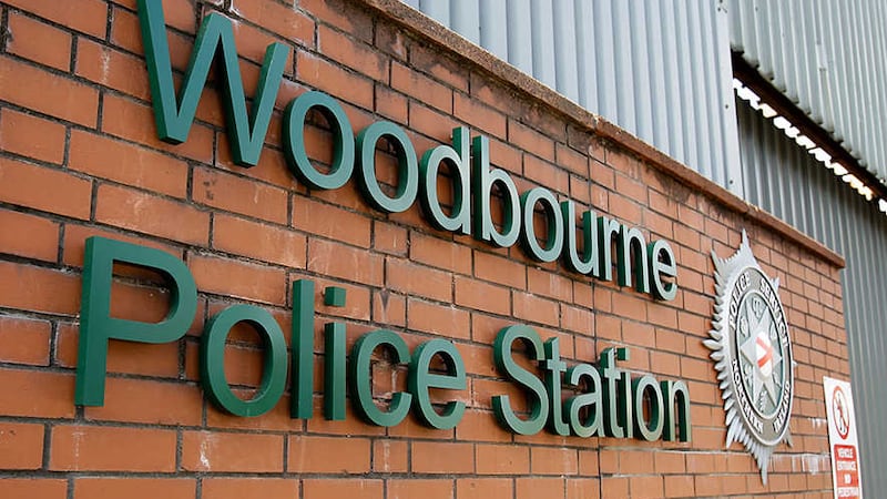 It is believed an object was thrown at Woodbourne Police Station&nbsp;