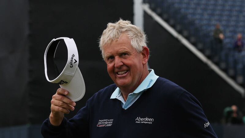 Colin Montgomerie on the 18th during day four of the Open Championship at Royal Troon Golf Club on Sunday<br />Picture by PA
