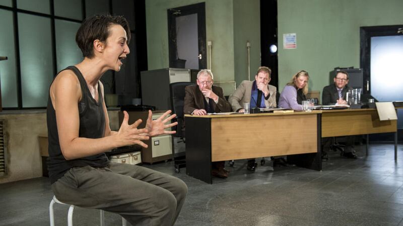 Lisa Dwyer Hogg, Philip O'Sullivan, Alan McKee, Abigail McGibbon and Kevin Trainor in St Joan. Picture by Steffan Hill