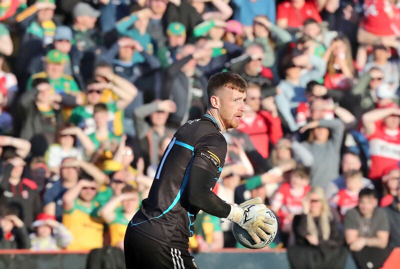Tyrone are almost certain to drop off Shaun Patton's kickouts from the start on Sunday, making Donegal find a different way to beat them. Picture: Margaret McLaughlin