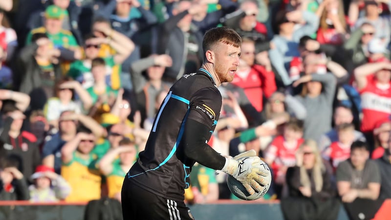 Tyrone are almost certain to drop off Shaun Patton's kickouts from the start on Sunday, making Donegal find a different way to beat them. Picture: Margaret McLaughlin