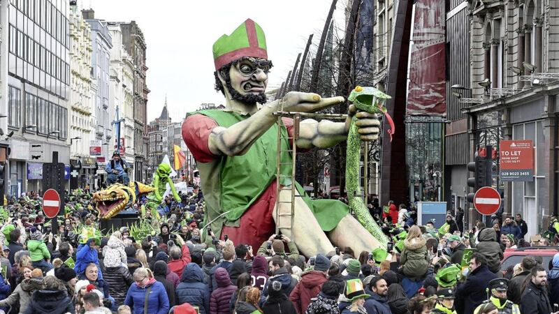 Thousands of people lined the streets of Belfast to watch the annual St Patrick&#39;s Day parade. Photo by Justin Kernoghan 