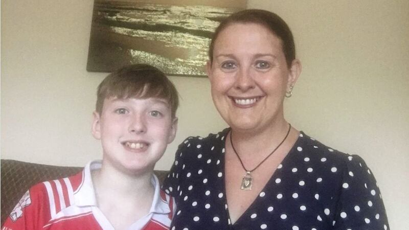 Geraldine Murphy and her 11-year-old son Daire, who has cystic fibrosis 