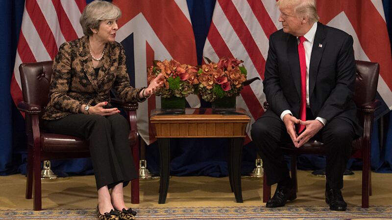 British Prime Minister Theresa May spoke to US President Donald Trump about Bombardier as they met for talks at the Lotte Palace Hotel, New York last night&nbsp;