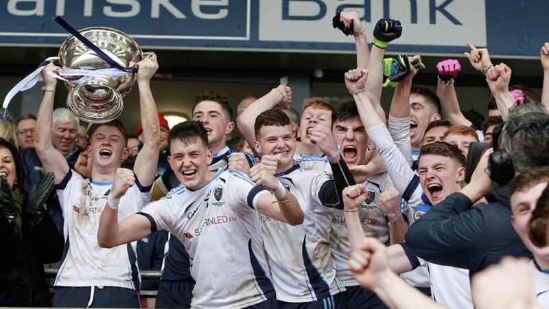 MacRory Cup winners St Mary&#39;s, Magherafelt&#39;s after winning the cup on St Patrick&#39;s Day 