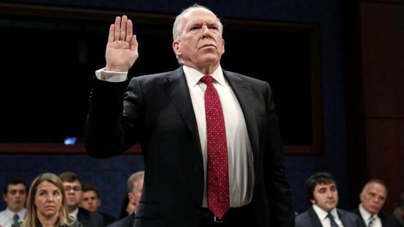 Former CIA Director John Brennan is sworn-in on CapitolHill in Washington on Tuesday prior to testifying before the House Intelligence Committee Russia Investigation Task Force. Picture by Pablo Martinez Monsivais, Associated Press 