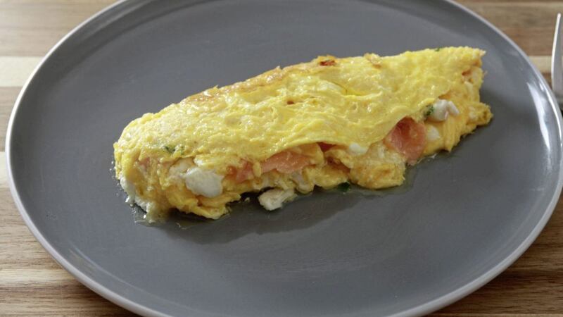 Niall&#39;s smoked salmon and goats cheese omelette 