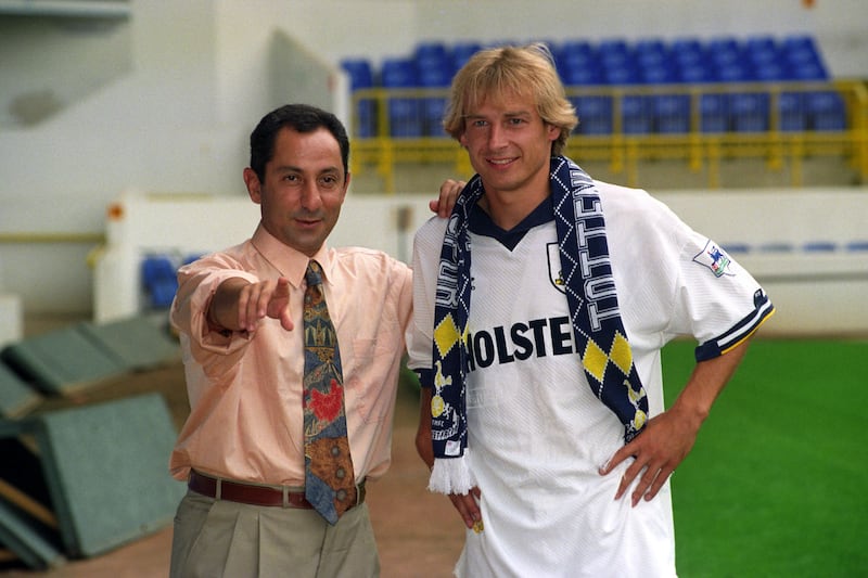Tottenham manager Osvaldo Ardiles signed German star Jurgen Klinsmann in 1994. Picture by PA
