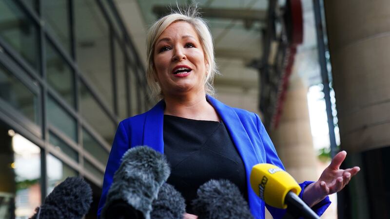 Sinn F&eacute;in Vice President Michelle O'Neill speaking to the media in Belfast city centre. Picture by Brian Lawless/PA Wire&nbsp;