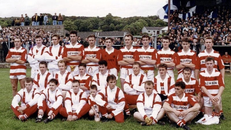 The Moortown team and panellists who won the Tyrone SFC in 1992. 