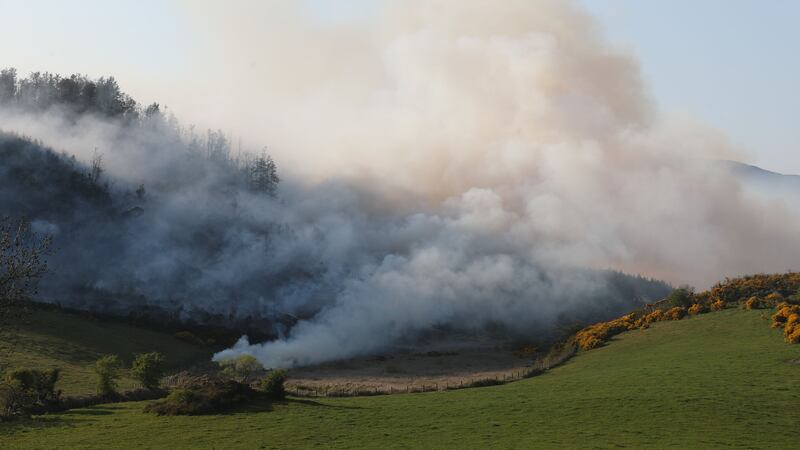 Firefighters have been battling gorse fires in counties Down and Antrim