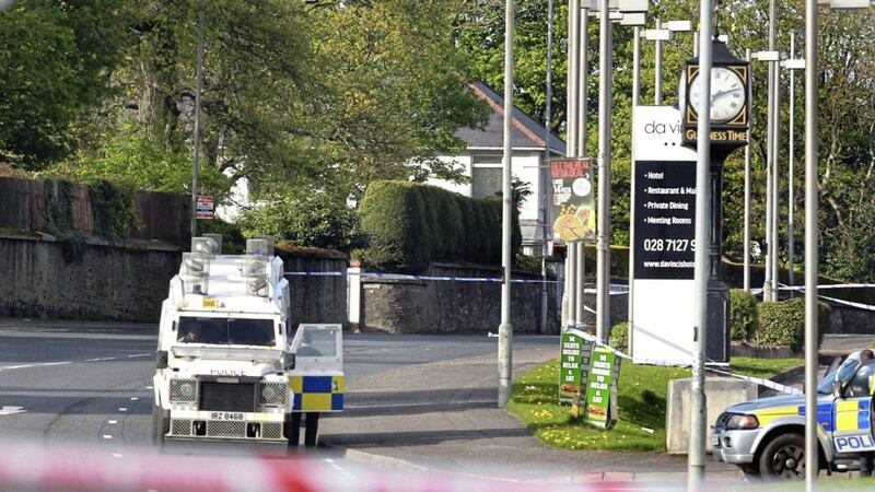 A bomb alert outside Da Vinci&#39;s Hotel in Derry on Friday evening. Picture by Margaret McLaughlin 