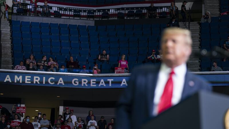 Organisers had expected a big turn-out at the event in Tulsa, only to be met with thousands of empty seats.