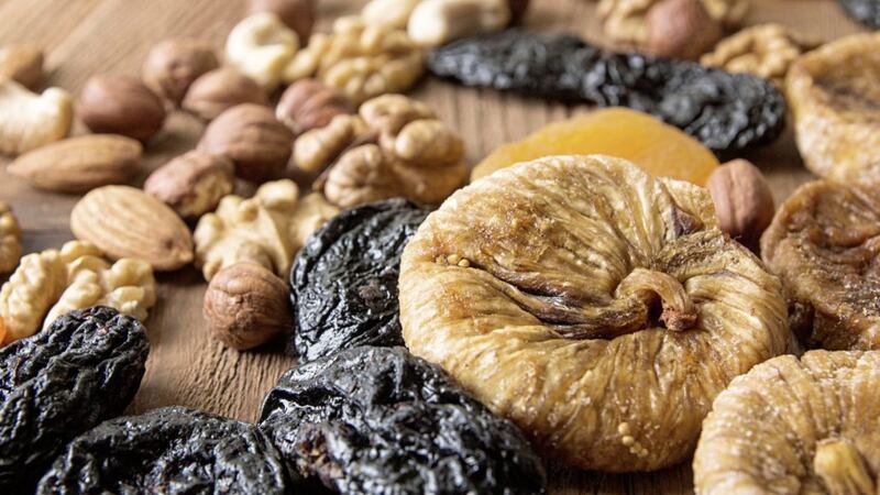 Dried fruits such as prunes and figs is packed with fibre and can work as a natural laxative 