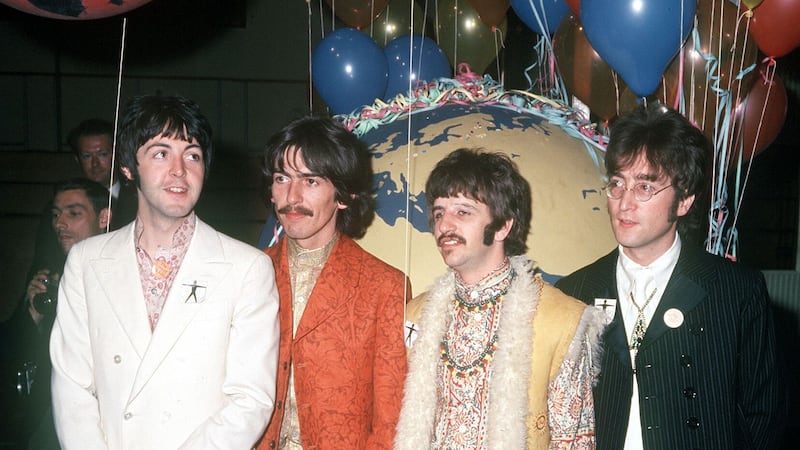 Paul McCartney, George Harrison, Ringo Starr and John Lennon, at a recording studio in London (PA)