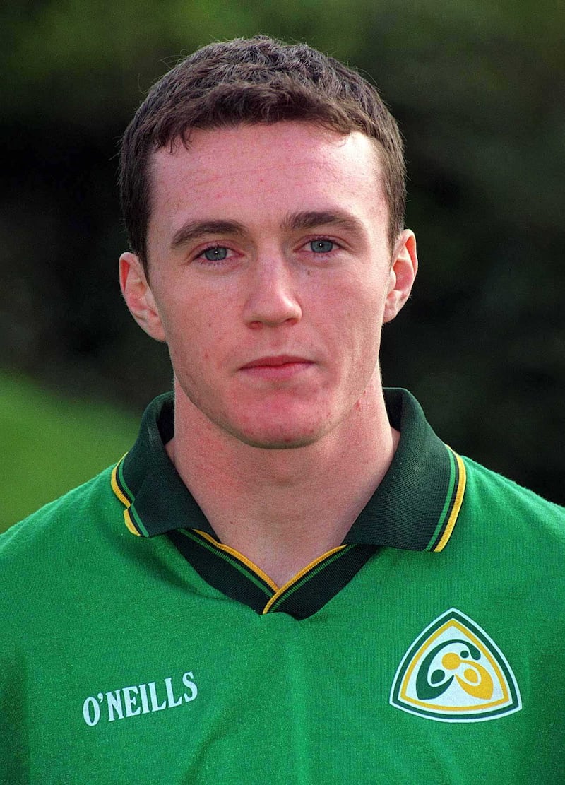 Ronan Devlin on duty with Ireland's U17 International Rules team in 2000. Picture by Sportsfile
