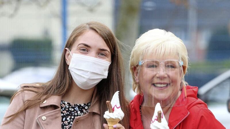 MR WHIPPY 99 PROBLEMS: Staff at St John the Baptist PS enjoy an ice cream. Picture: Mal McCann 