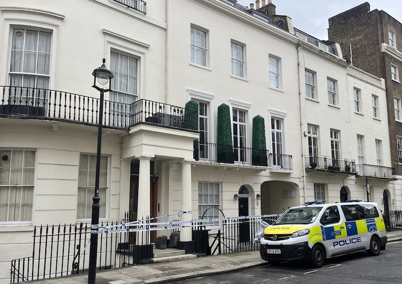 The scene in Stanhope Place, Bayswater