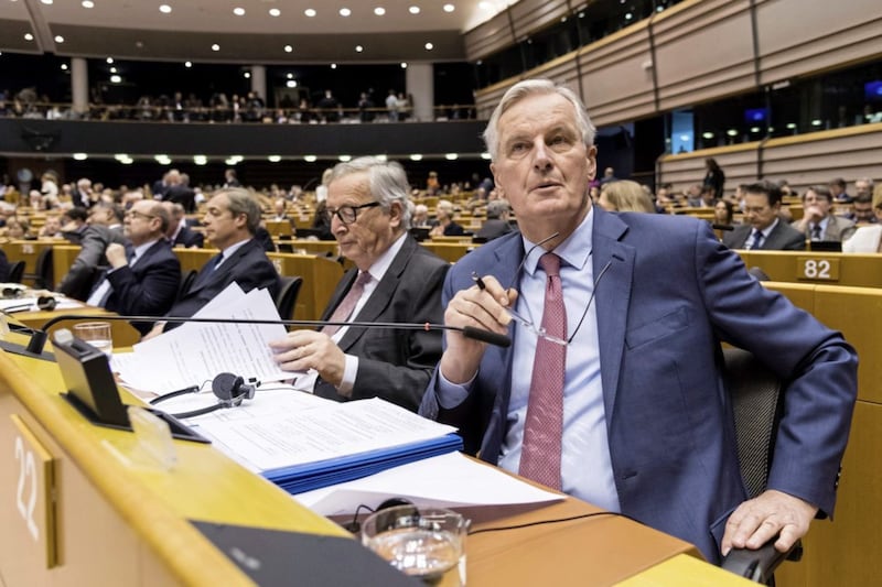 EU Commission President Jean Claude Juncker, pictured centre, and EU chief Brexit negotiator Michel Barnier, pictured right, have done a &quot;great deal to build a more cooperative Europe&quot;, says John Bruton. Picture by AP Photo/Geert Vanden Wijngaert 