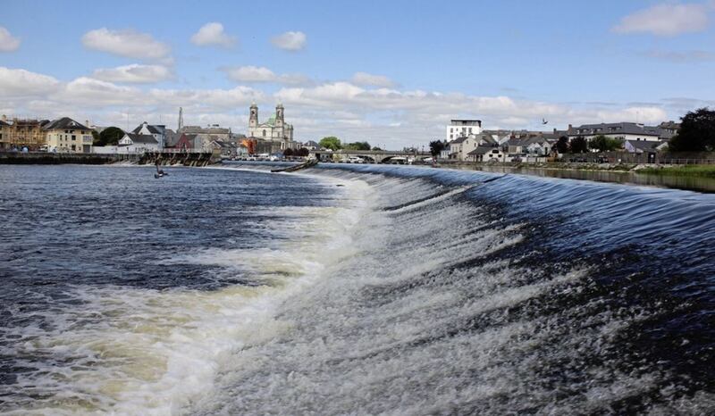 The Shannon flows over a weir in Athlone &ndash; previously, all traffic heading for Galway from the east was filtered through the town 