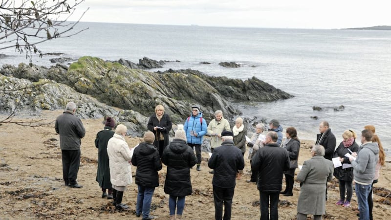 Members of the St Comgall&#39;s Marian Prayer Group in Bangor as they took part in the Coastal Rosary to pray for Life and for Faith. Picture by Kieran Maynes 