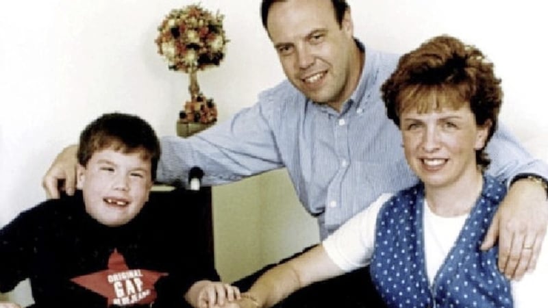 Nigel and Diane Dodds pictured with son Andrew, who died in 1998. 