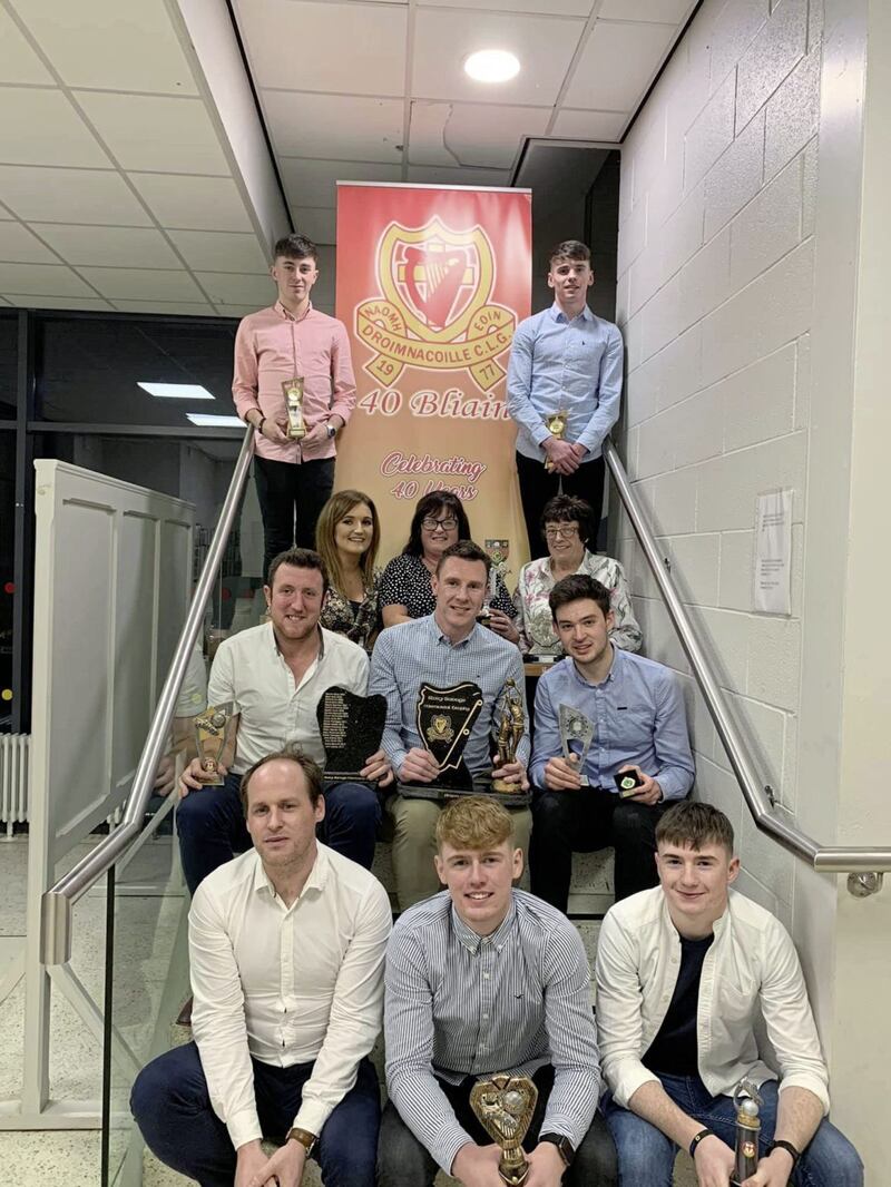Winners at the recent St John&rsquo;s, Drumnaquoile awards night 