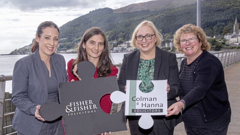Making the acquisition announcement in Newcastle are (from left) Meabh McArdle and Catherine Gilmartin from Fisher &amp; Fisher with Lesanne Green and Aedin Bradley from Colman R Hanna 