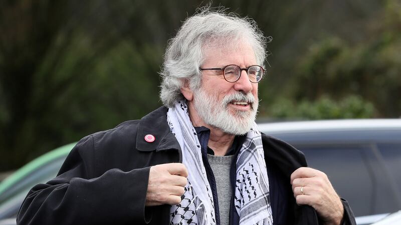 Former Sinn Fein president Gerry Adams whose appeal against historic prison escape convictions will be ruled on by the UK's Supreme Court later Wednesday.
