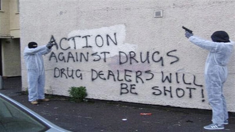 Members of Action Against Drugs pictured in New Lodge area of north Belfast last year 