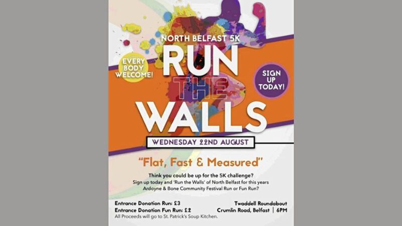 A flyer for the north Belfast event, Run the Walls 