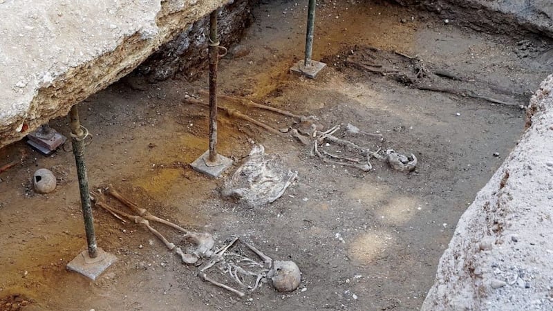 Several human remains have been uncovered at the dig at Valladolid in north west Spain. Picture from City Hall of Valladolid/Twitter 