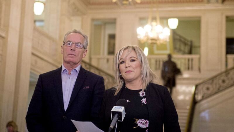 &nbsp;Sinn F&eacute;in deputy leader Michelle O'Neill responds to a claim by Arlene Foster to the RHI inquiry that Martin McGuinness had been made aware of the RHI whistleblower's claims. Picture by Mark Marlow&nbsp;