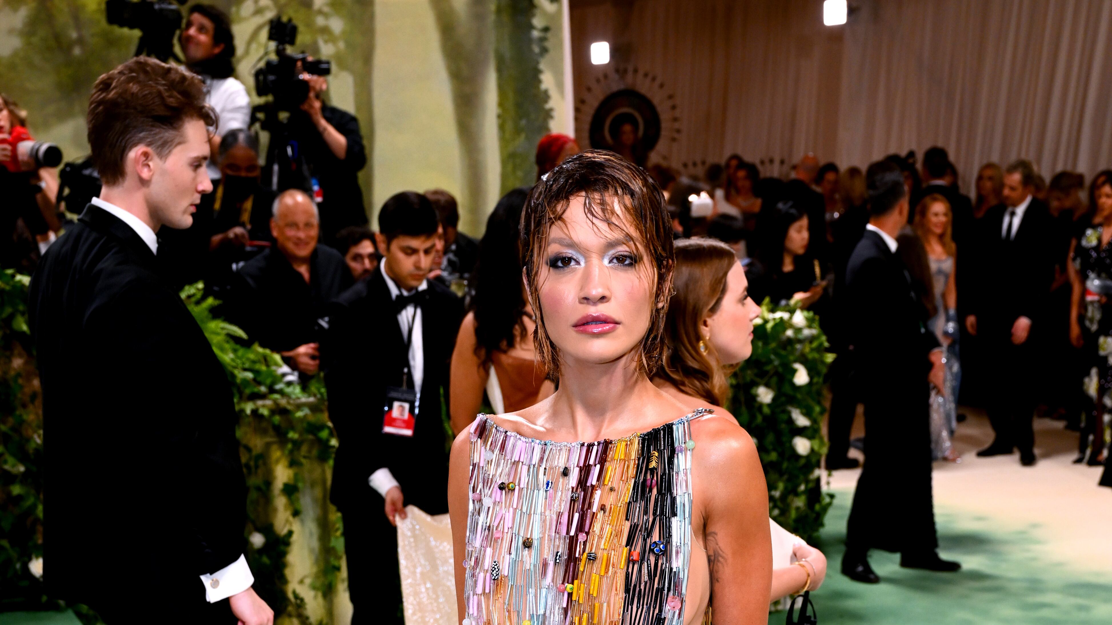 Rita Ora wore a unique beaded outfit to the Met Gala