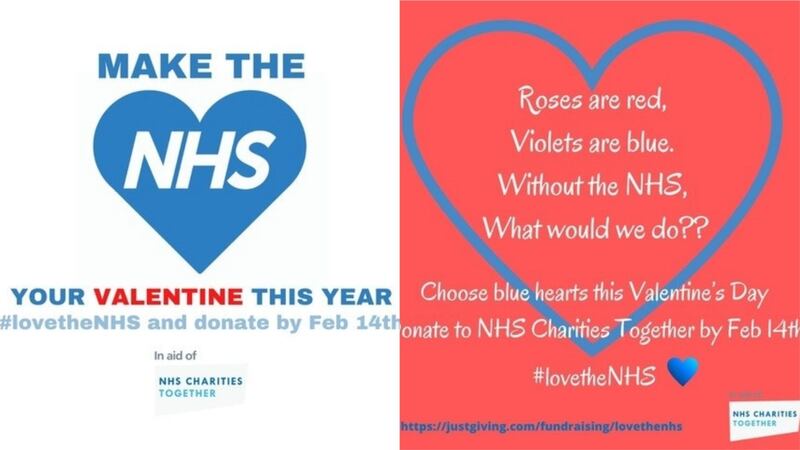 Valentines For The NHS is asking people not to shell out on ‘a vomit of naff red and pink hearts’.