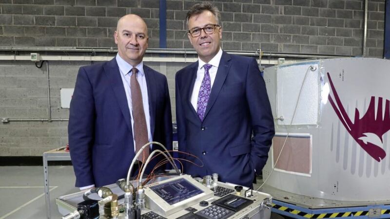 David Kerr, CEO at Eirtech Aviation and Invest NI CEO Alastair Hamilton at the new facility 