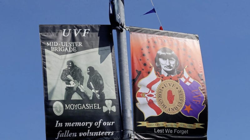 Loyalist banners in Moygashel, Co Tyrone. 