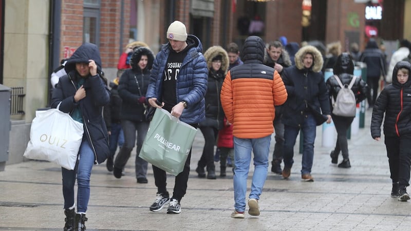 Shoppers out in Belfast. A new report from Ulster Bank suggests the north's retail sector grew in January 2023.