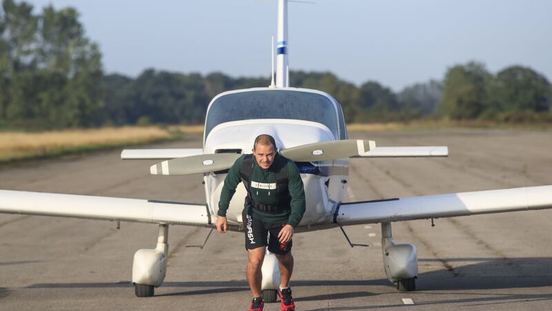 Carl Thomas must take less than 24 hours to complete the charity feat on an airfield.
