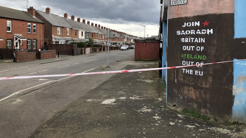 &nbsp;The scene at Etna Drive in the Ardoyne area of Belfast, where a man has died following a shooting. A burnt-out car was reportedly found nearby.