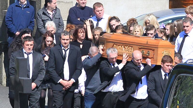 The funeral of Donegal crash teenager Nathan Dixon Gill at St Mary's Church, Cockhill, Buncrana&nbsp;