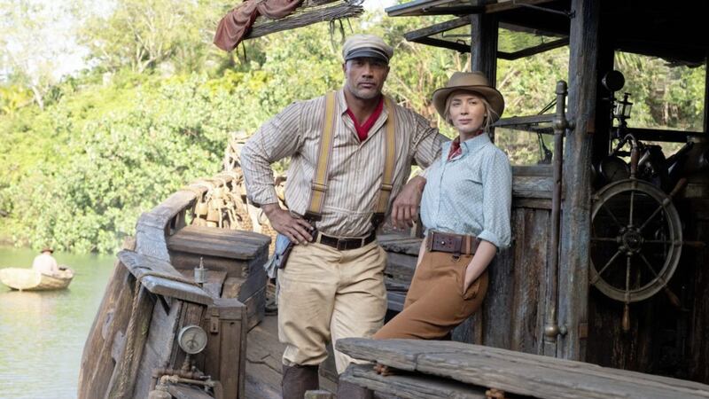 Jungle Cruise: Dwayne Johnson as Frank Wolff and Emily Blunt as Lily Houghton 