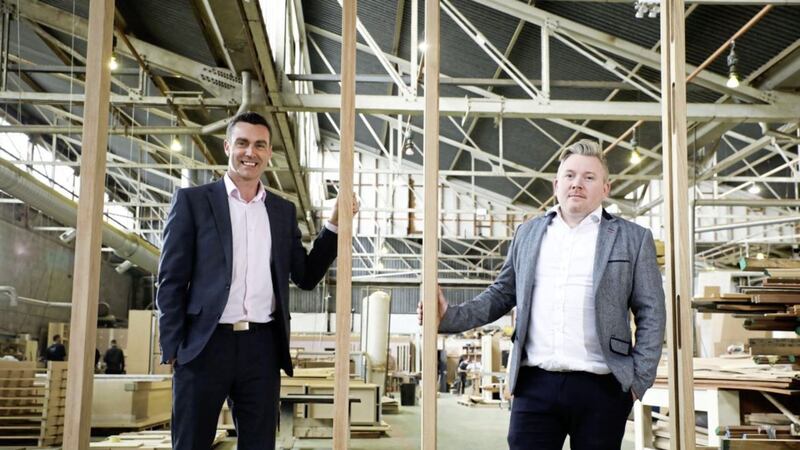 Neil McCabe, investment director at Whiterock Finance,with Anthony Doyle, finance director at Pure Fitout 
