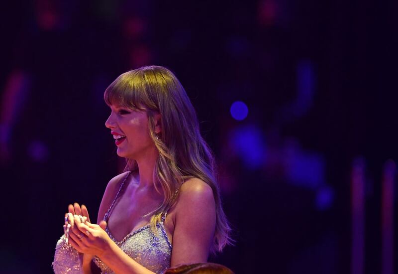 Taylor Swift during the Brit Awards 2021 at the O2 Arena, in London