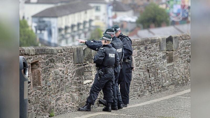 Shots were fired at PSNI officers on Derry's walls. Picture by Margaret McLaughlin