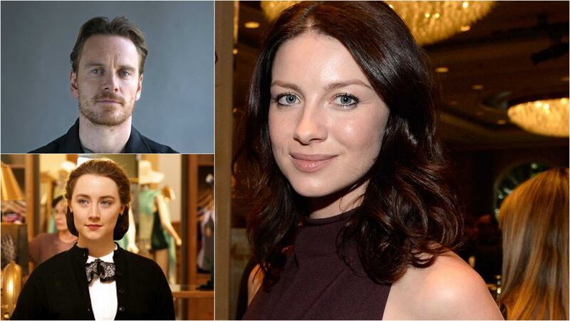 &nbsp;Irish nominations for the Golden Globe awards: clockwise from left, Michael Fassbender for Best Actor for Steve Jobs, Caitriona Balfe for Best Actress in a TV Drama for Outlander and Saoirse Ronan, Best Actress for Brooklyn