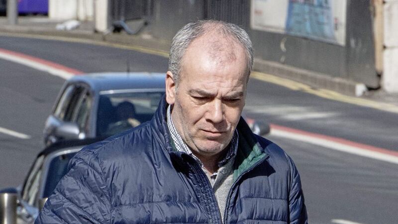 Colin Duffy leaving Belfast&#39;s Laganside after an earlier court hearing 