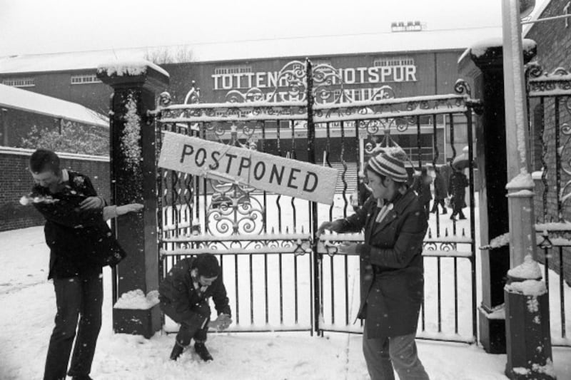 Supporters in the snow