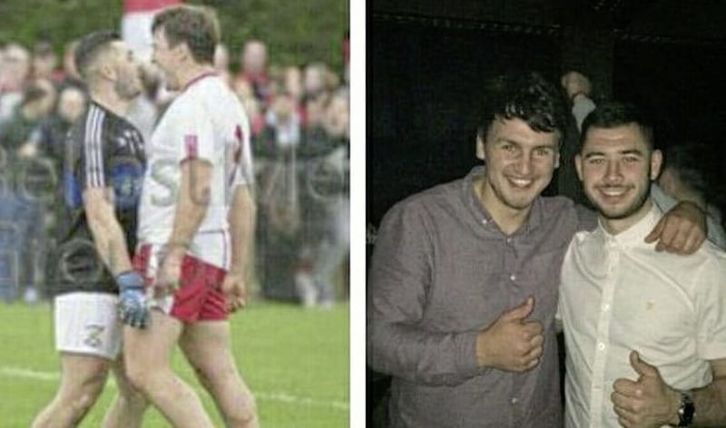 Before and after: Nugent brothers Domhnall and Padraig make up after their county final face-off but, behind the scenes, all was not well