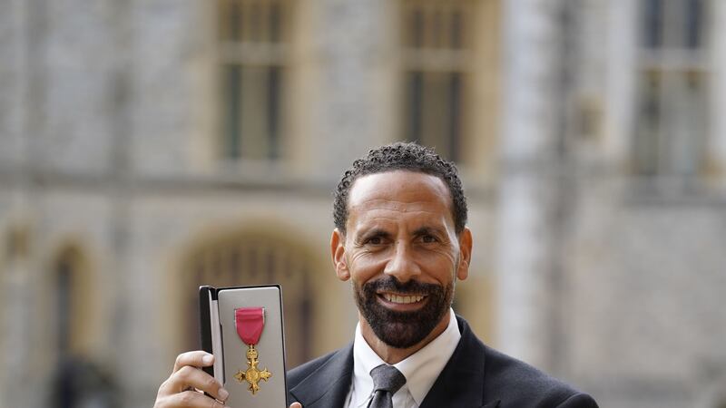 The ex-sportsman was made an OBE at Windsor Castle on Tuesday.